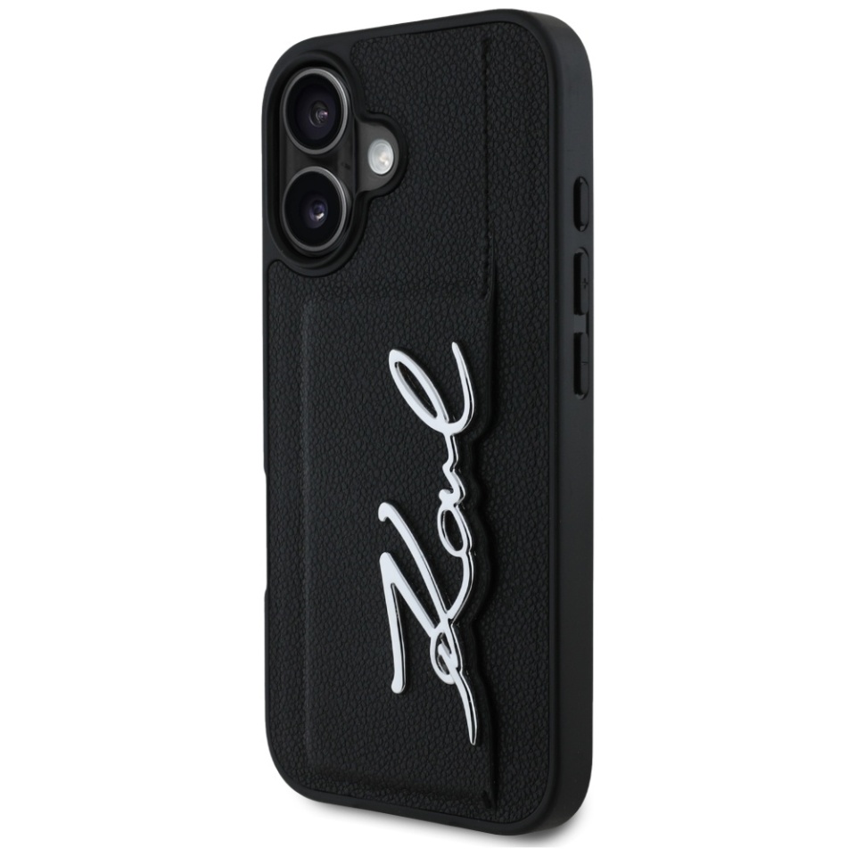 Husa pentru iPhone 16, Hardcase Leather, Karl Lagerfeld, Negru - 1 | YEO