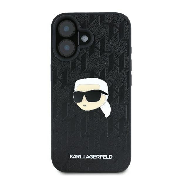 Husa pentru iPhone 16, Hardcase Leather Monogram, Karl Lagerfeld - Negru - 2 | YEO