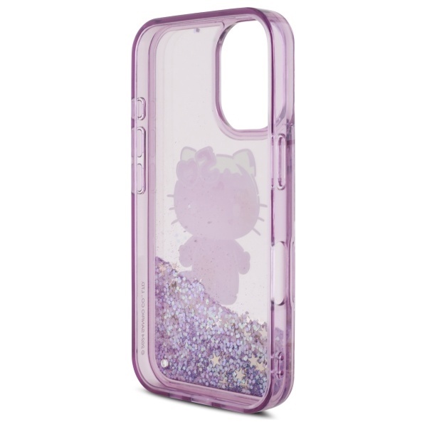 Husa pentru iPhone 16, Hardcase Liquid Glitter, Hello Kitty - Mov - 3 | YEO