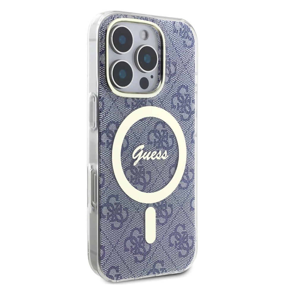 Husa pentru iPhone 16, IML 4G MagSafe, Guess - Albastru - 3 | YEO
