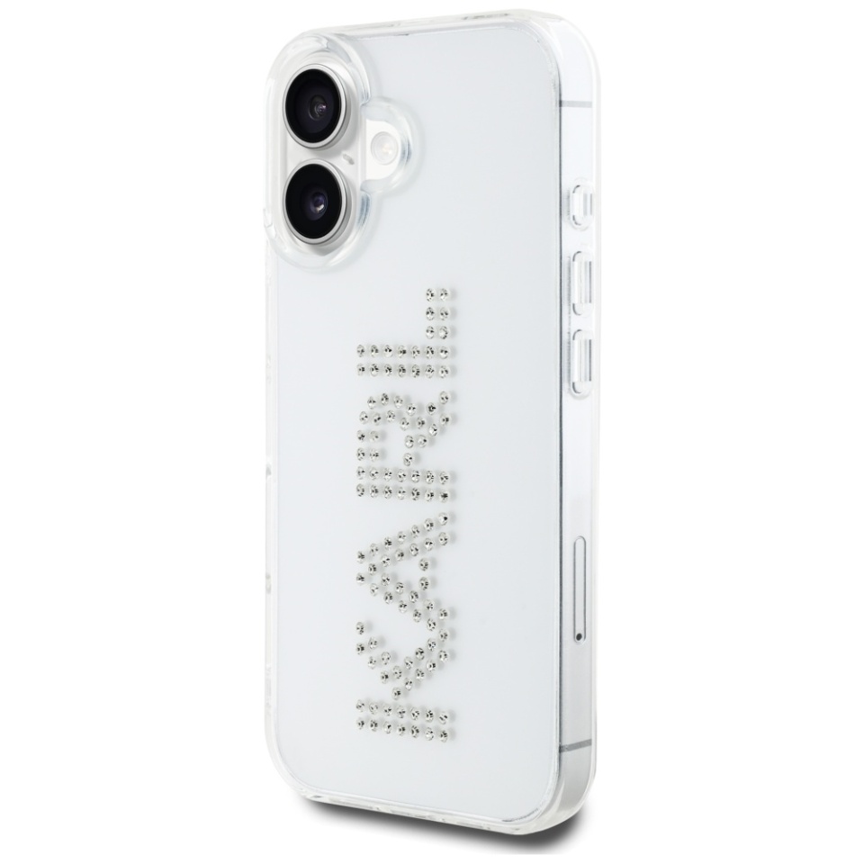 Husa pentru iPhone 16 IML Rhinestones, Karl Lagerfeld - Transparenta - 1 | YEO