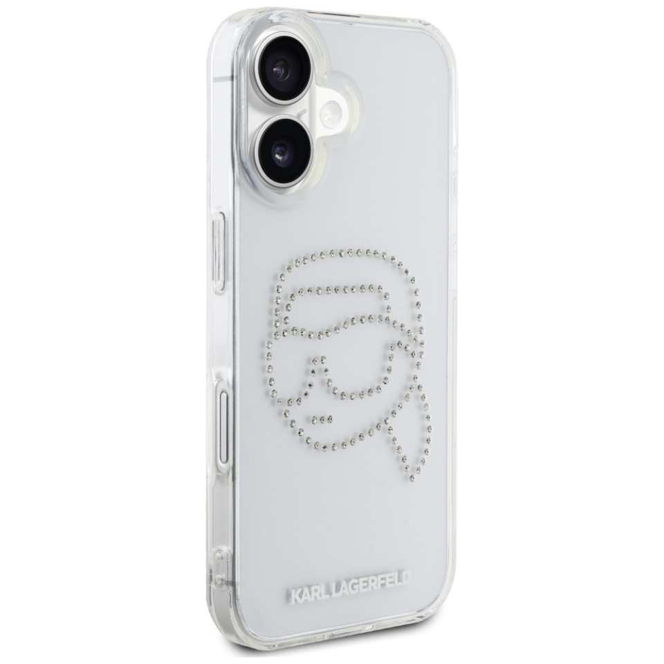 Husa pentru iPhone 16 IML Rhinestones, Karl Lagerfeld - Transparenta - 2 | YEO