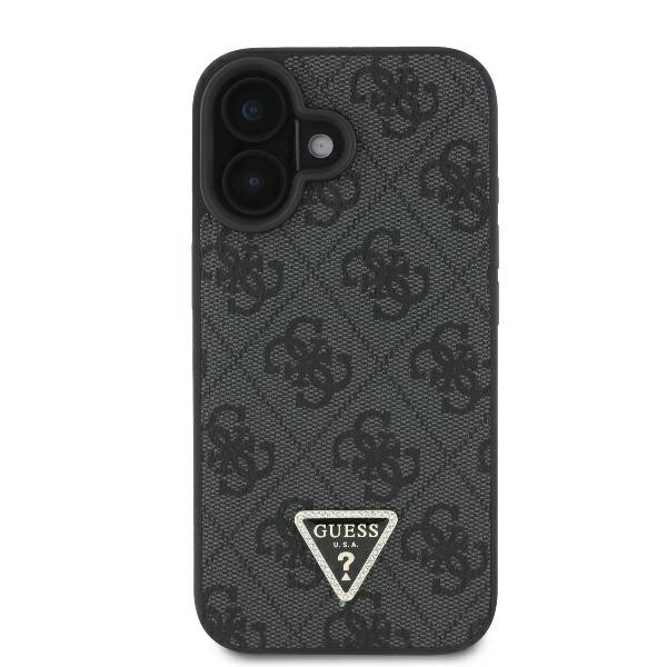 Husa pentru iPhone 16 Leather Metal Logo Strass Crossbody, Guess - Negru - 1 | YEO