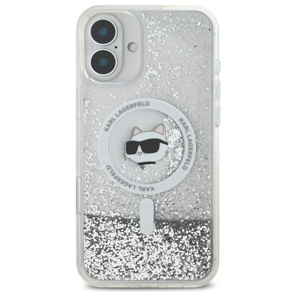 Husa pentru iPhone 16, Liquid Glitter MagSafe, Karl Lagerfeld - Transparenta - 3 | YEO