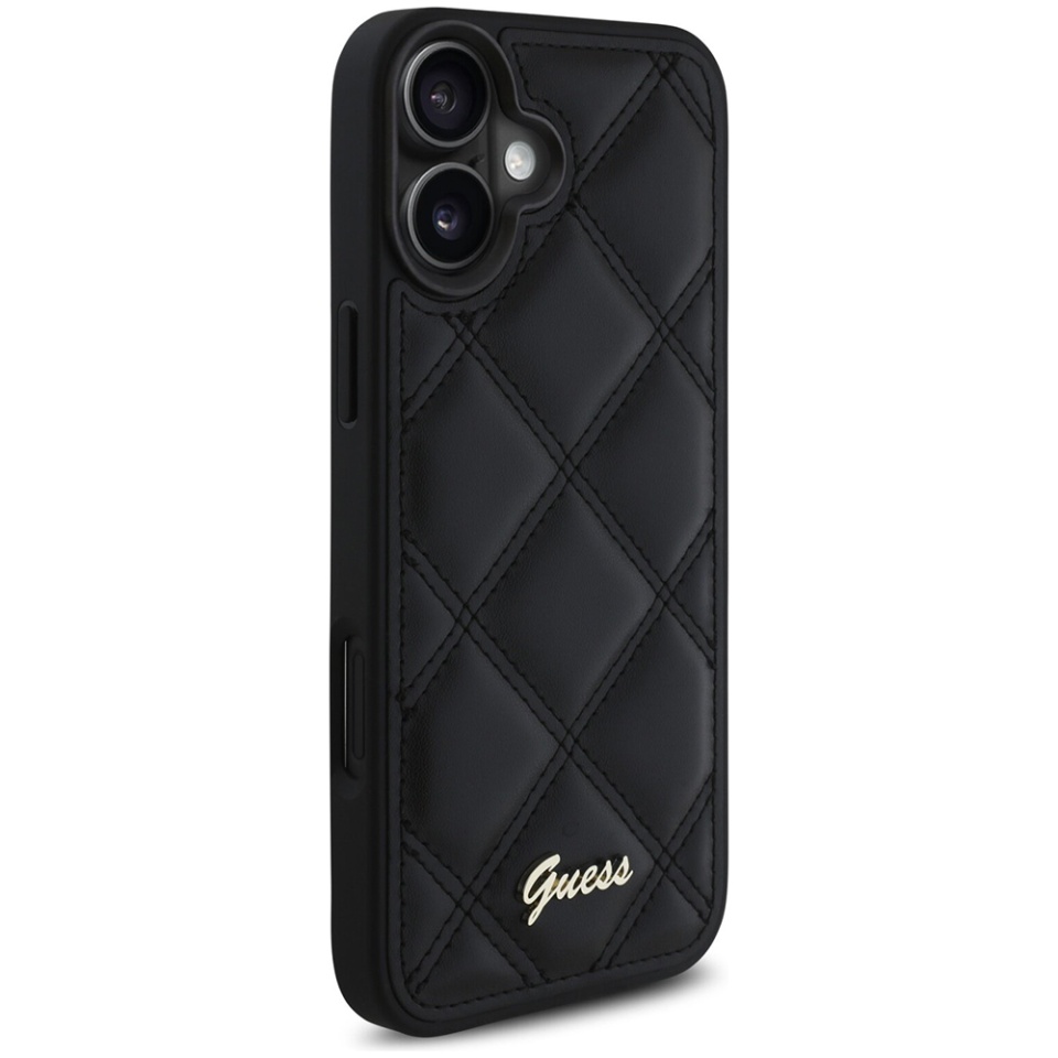 Husa pentru iPhone 16 Plus Quilted Metal Logo, Guess - Negru - 3 | YEO