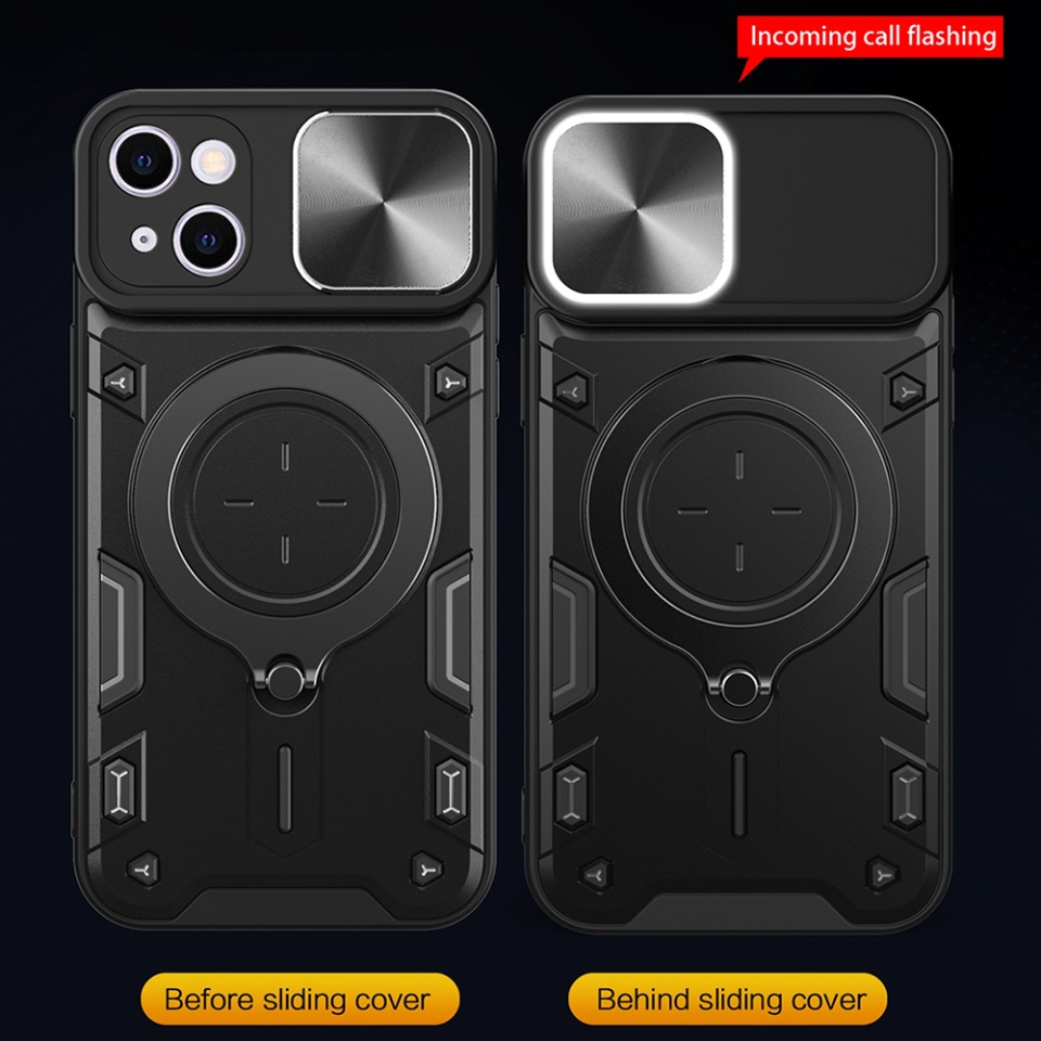 Husa pentru iPhone 16 Plus, SKYDDAR INNOVATION, CamGuard Pro, Inel Magnetic, Protectie Camera, Albastru, set cu sticker - 2 | YEO