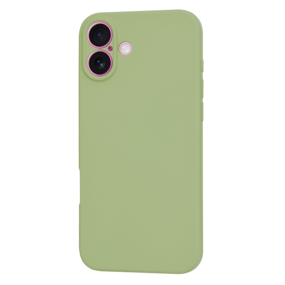 Husa pentru iPhone 16 Plus, SKYDDAR INNOVATION, din Silicon Catifelat, SoftElegance , Verde, set cu sticker - 2 | YEO