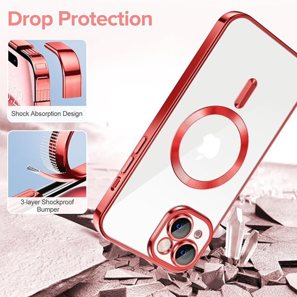 Husa pentru iPhone 16 Plus, SKYDDAR INNOVATION, Luxury Shield Magsafe, Protectie Antisoc, Auriu, set cu sticker - 2 | YEO