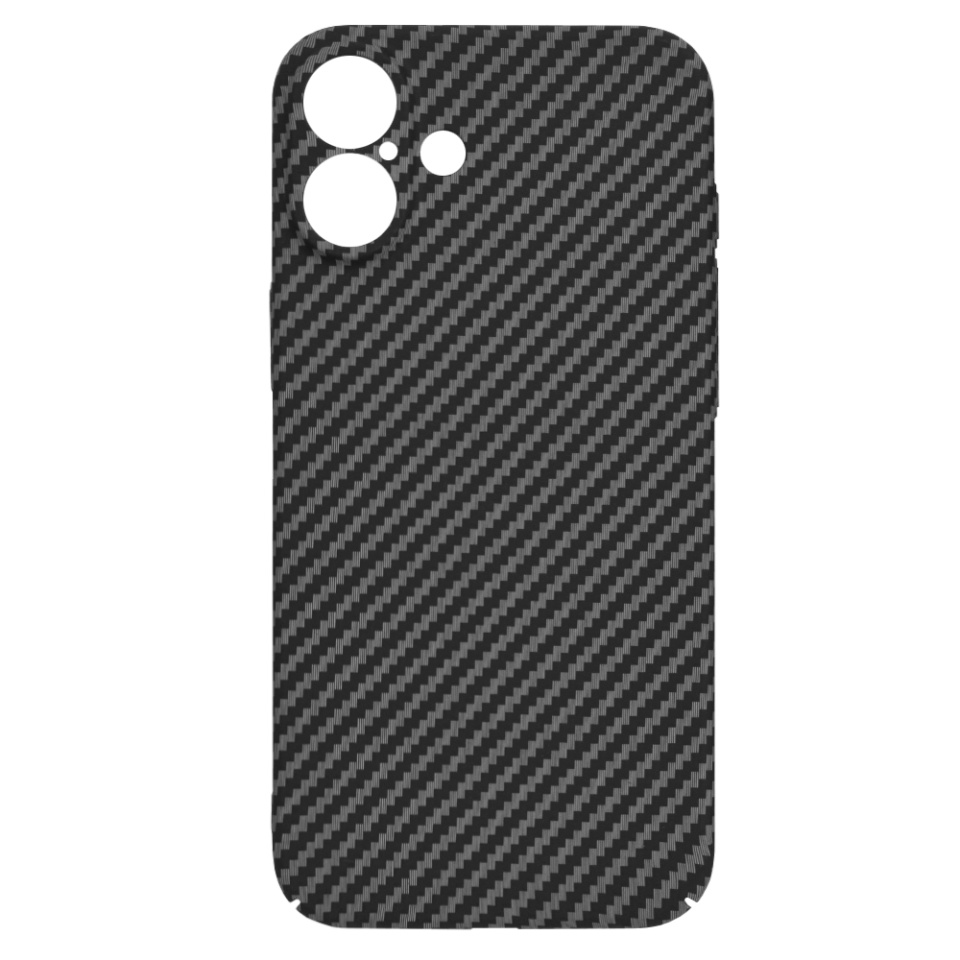 Husa pentru iPhone 16 Plus, SKYDDAR INNOVATION, textura carbon, Carbonite FiberShell, Negru, set cu sticker - 3 | YEO
