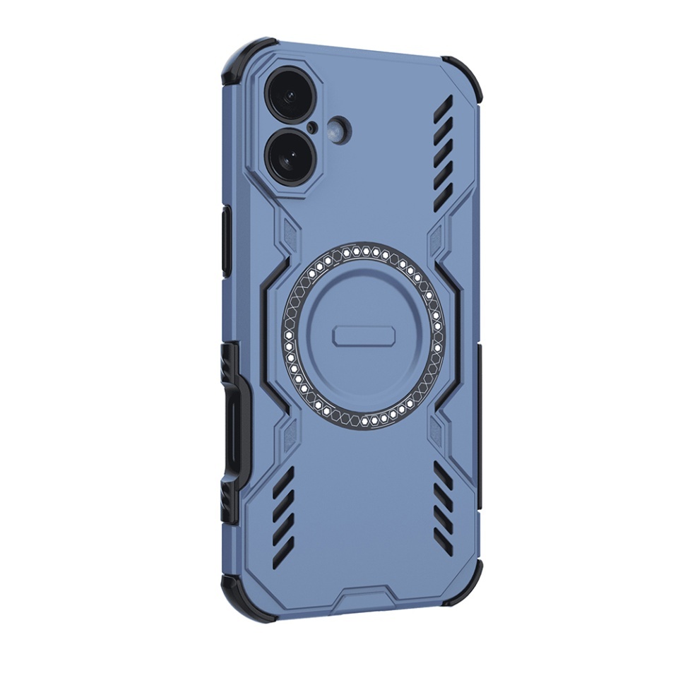 Husa pentru iPhone 16 Plus, SKYDDAR INOVATION, ArmorMag, Magsafe, set cu sticker, Albastru - 2 | YEO