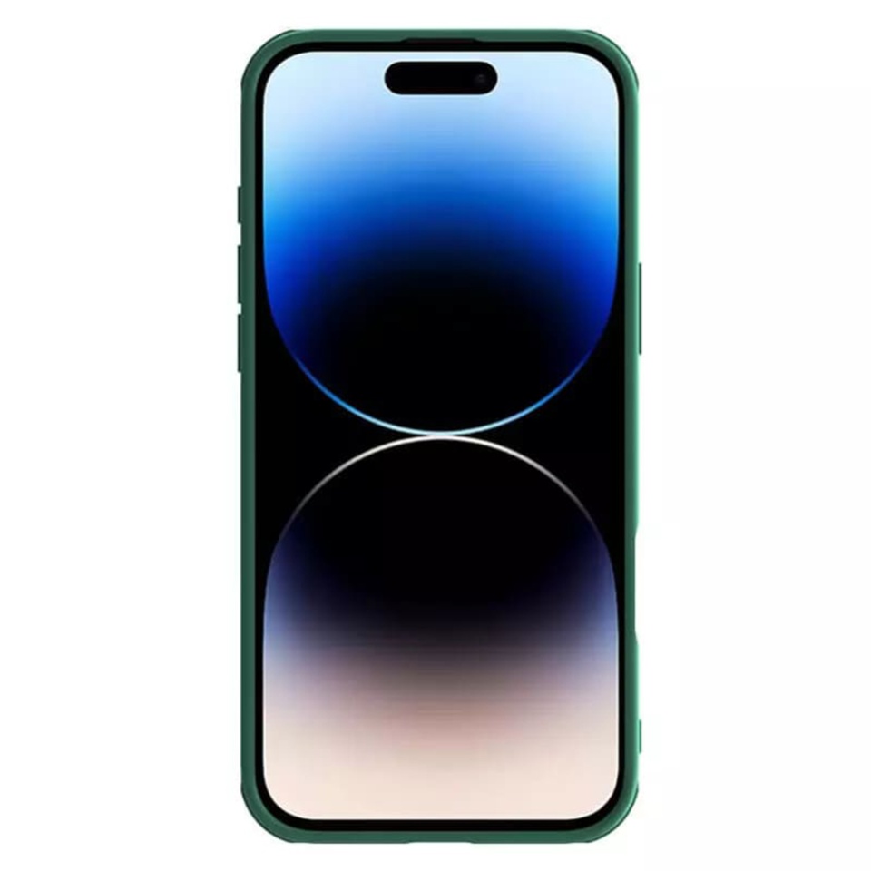 Husa pentru iPhone 16 Pro cu inel magnetic si protectie camera Nillkin CamShield - Verde - 3 | YEO