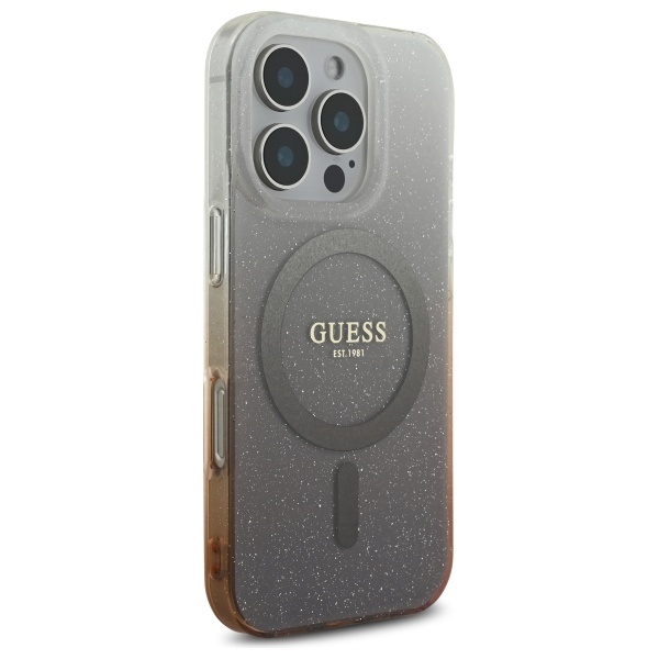 Husa pentru iPhone 16 Pro, IML Glitter Gradient MagSafe, Guess - Maro - 2 | YEO
