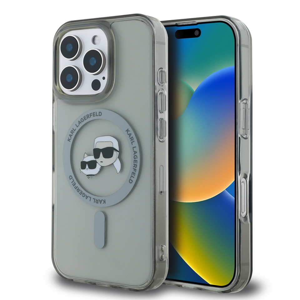 Husa pentru iPhone 16 Pro, Karl Lagerfeld, IML MagSafe, Negru