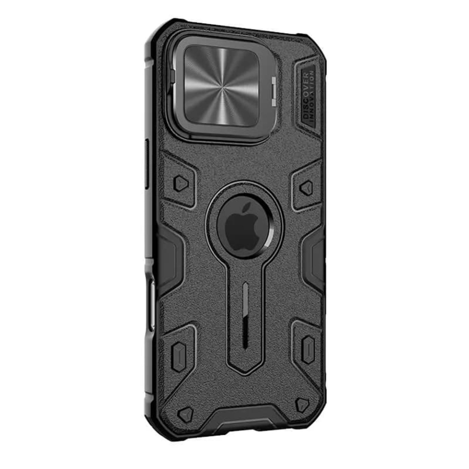 Husa pentru iPhone 16 Pro Max cu inel magnetic si protectie camera Nillkin CamShield - Negru - 3 | YEO
