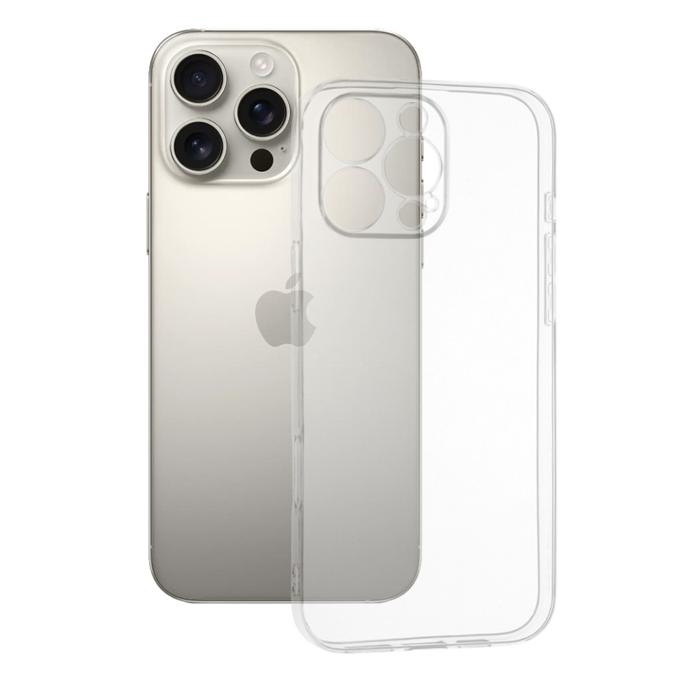 Husa pentru iPhone 16 Pro Max din silicon transparent, SKDR ClearGuard - Transparent