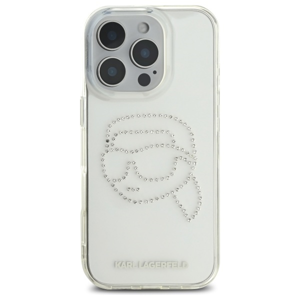 Husa pentru iPhone 16 Pro Max IML Rhinestones, Karl Lagerfeld - Transparenta - 1 | YEO