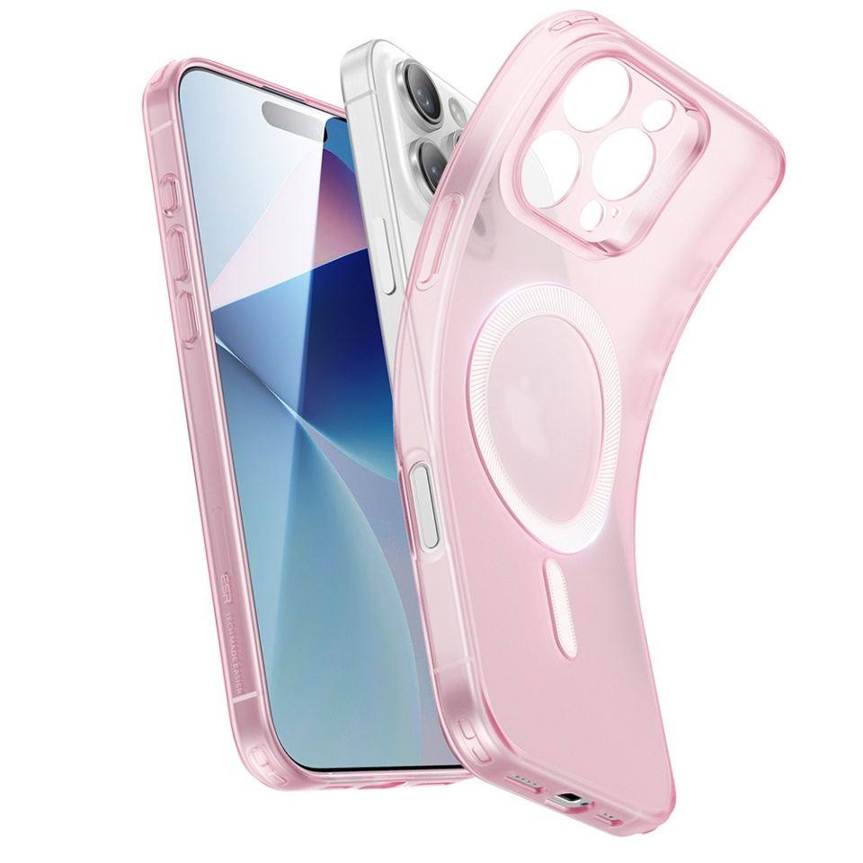 Husa pentru iPhone 16 Pro Max, slim MagSafe, ESR Zero HaloLock - Roz