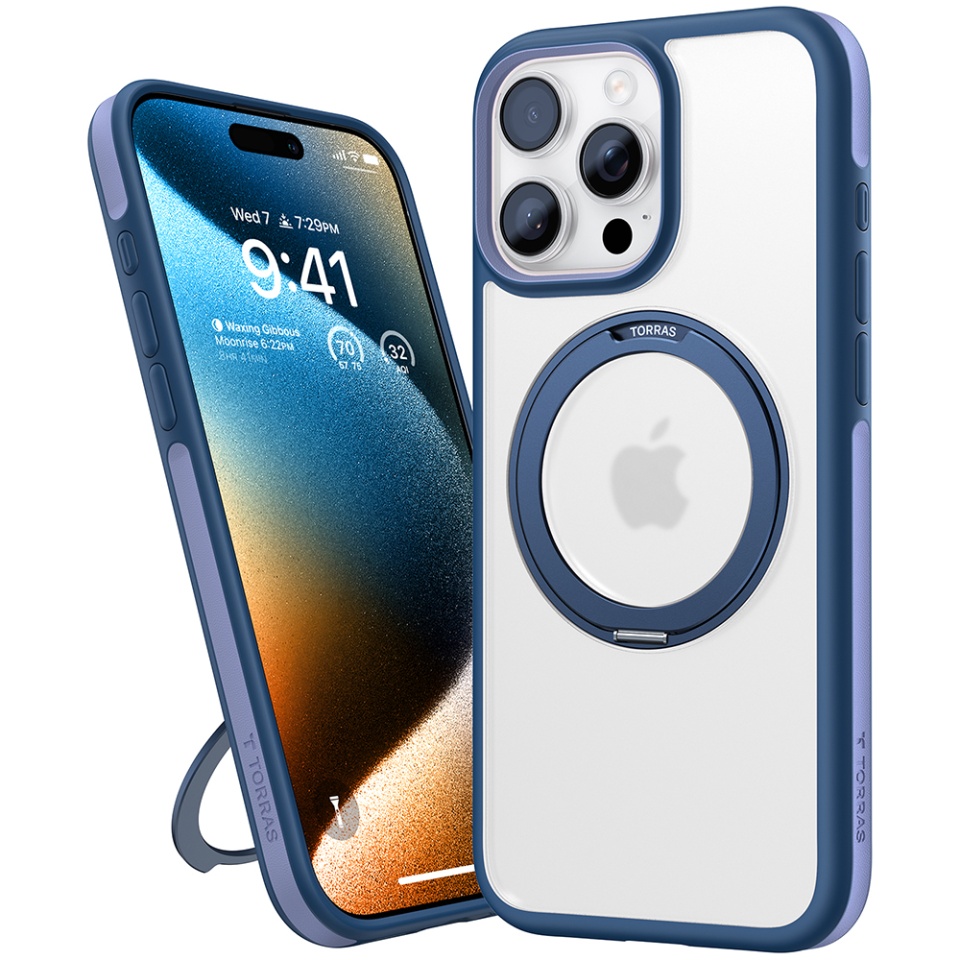Husa pentru iPhone 16 Pro Max, Torras Ostand R Fusion MagSafe, Albastru - 3 | YEO