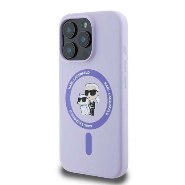 Husa pentru iPhone 16 Pro, Silicone MagSafe, Karl Lagerfeld - Mov - 2 | YEO