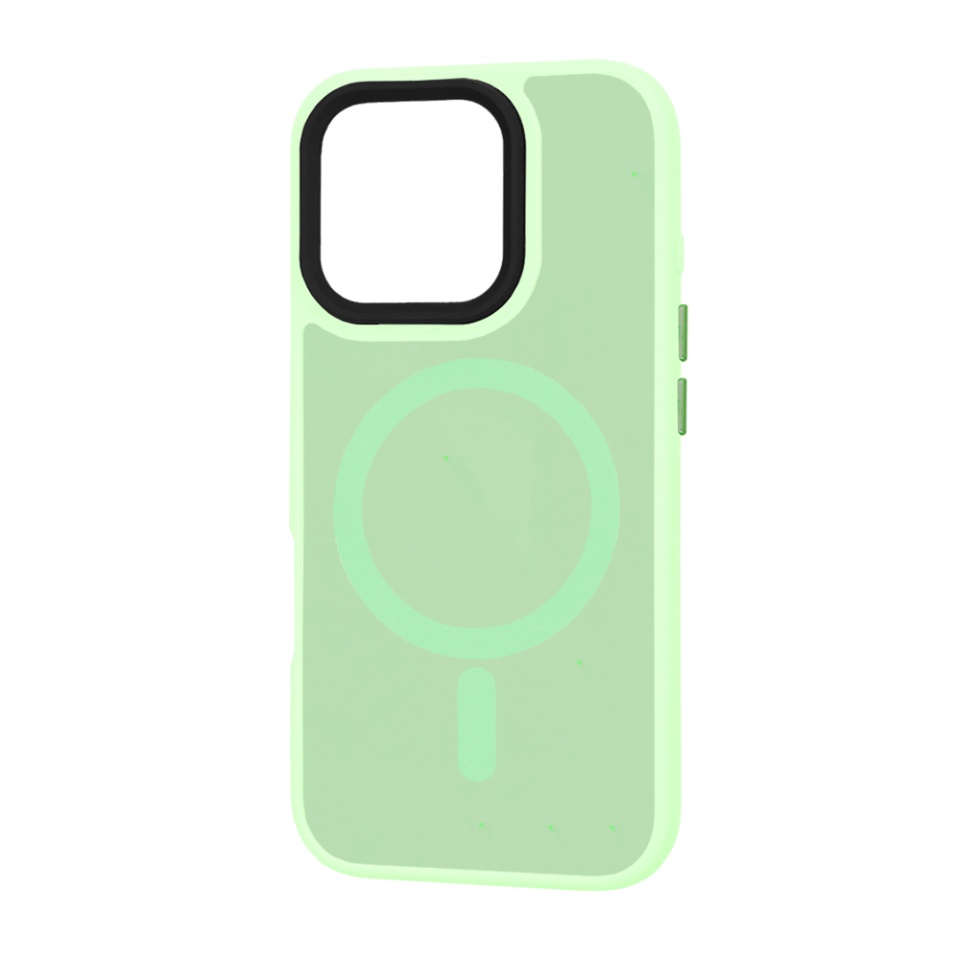 Husa pentru iPhone 16 Pro, SKYDDAR INNOVATION, HaloFrost MagSafe, Antisoc, set cu sticker, Verde deschis - 3 | YEO