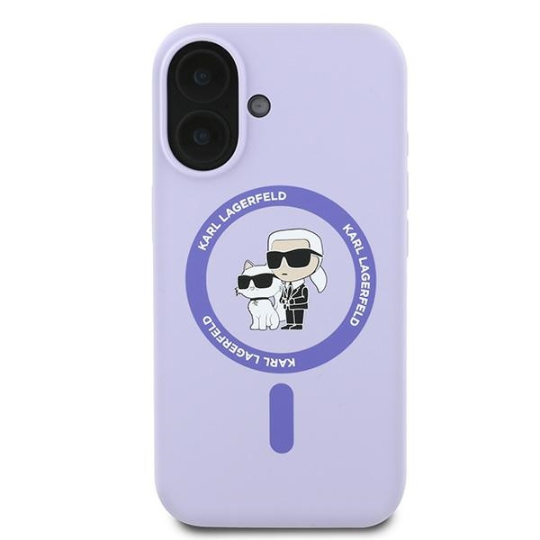 Husa pentru iPhone 16, Silicone MagSafe, Karl Lagerfeld - Mov - 2 | YEO