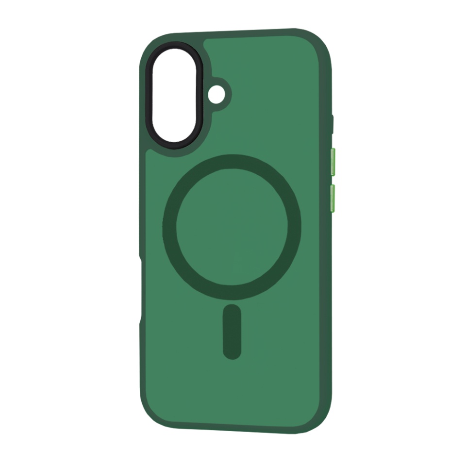 Husa pentru iPhone 16, SKYDDAR INNOVATION, HaloFrost MagSafe, Antisoc, set cu sticker, Verde inchis - 3 | YEO