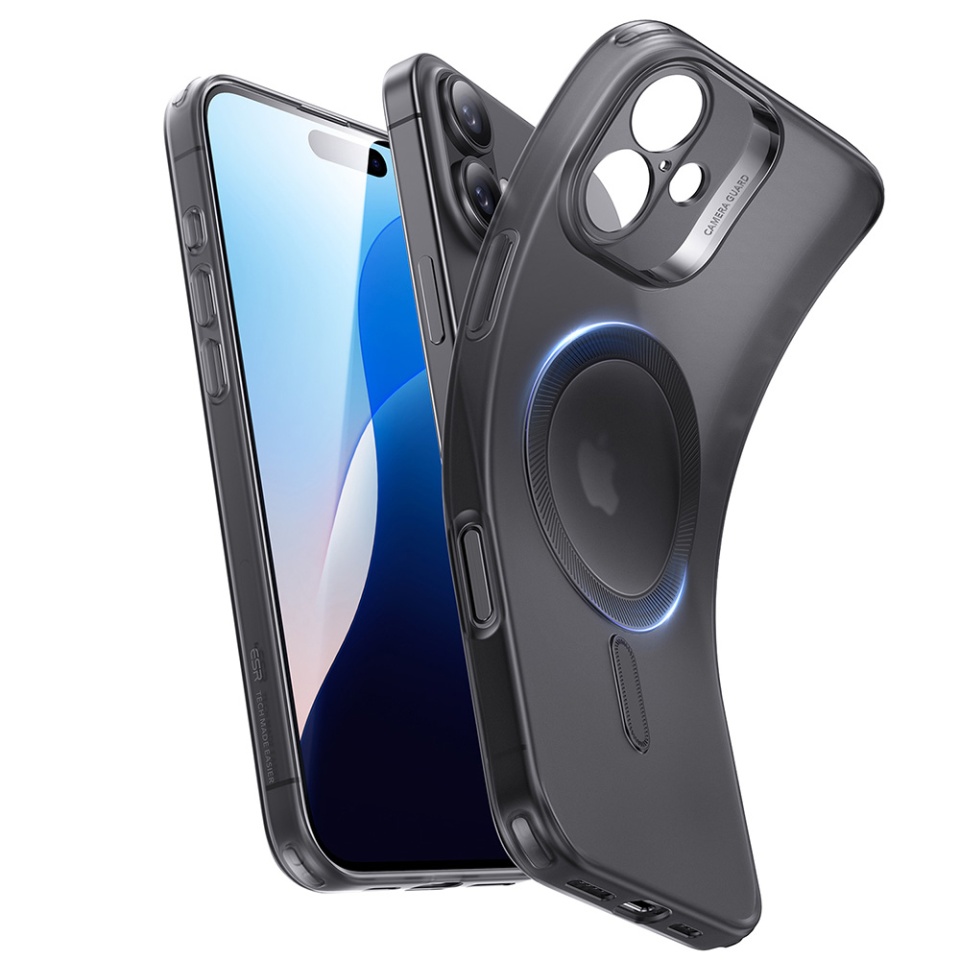Husa pentru iPhone 16, slim MagSafe, ESR Zero HaloLock - Negru frost