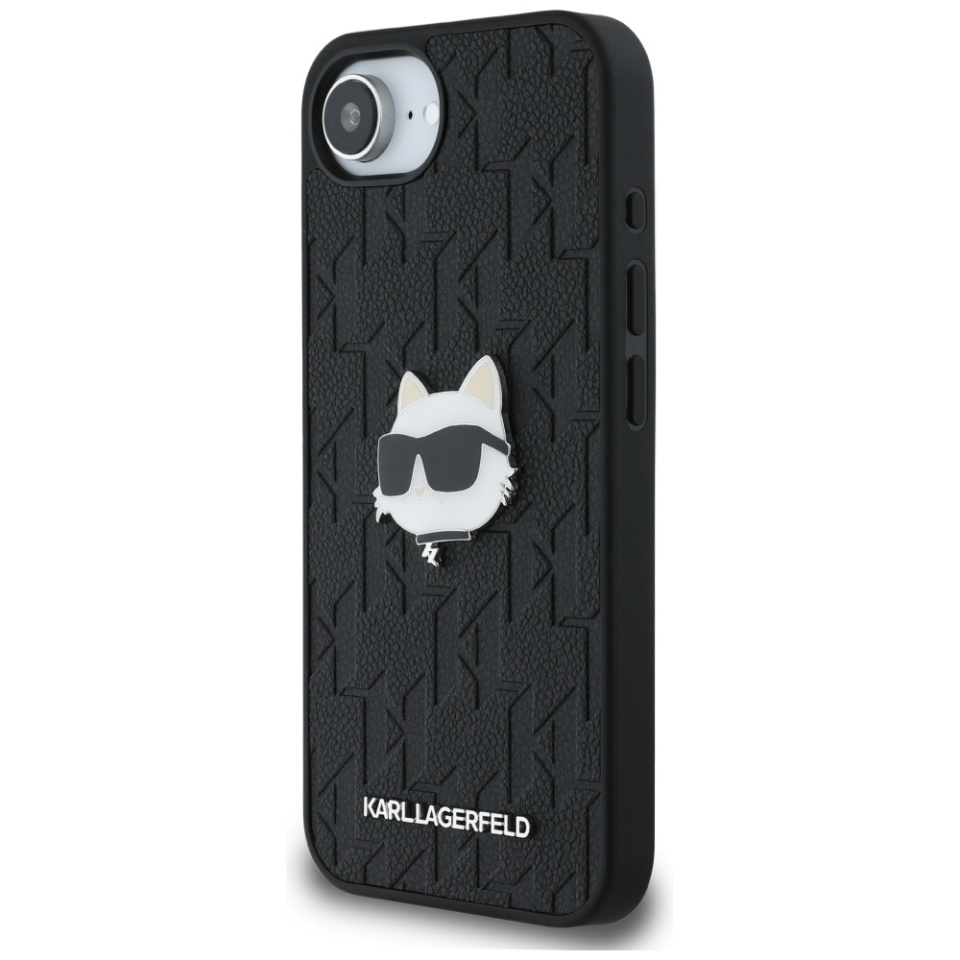Husa pentru iPhone 16e, Hardcase Leather Monogram, Karl Lagerfeld, Negru - 3 | YEO