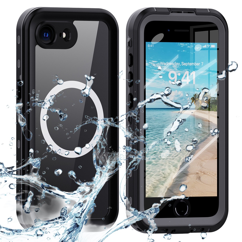Husa pentru iPhone 16e, ShellBox, Waterproof IP68 Case, Full Body, Protectie Totala, Anti-Soc, Rezistenta la Apa si Praful, Negru