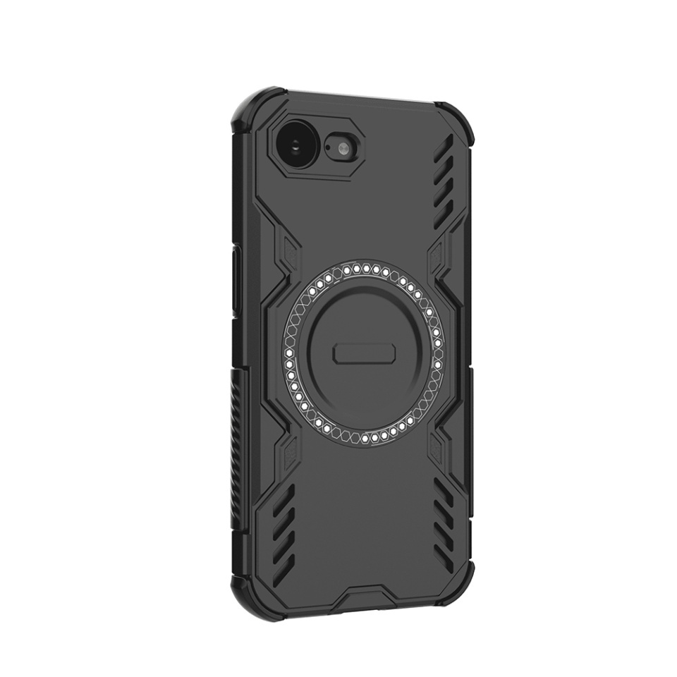 Husa pentru iPhone 16e, SKYDDAR INOVATION, ArmorMag, Magsafe, set cu sticker, Negru - 2 | YEO