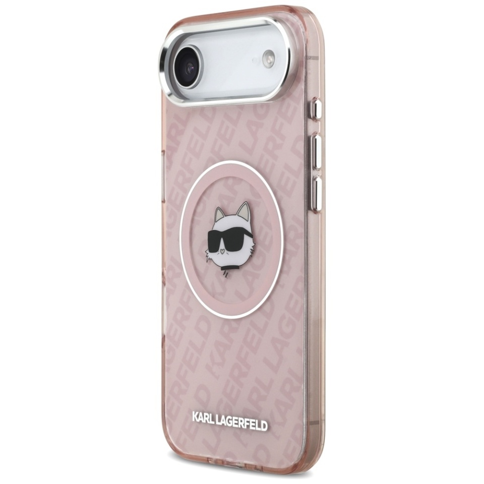 Husa pentru iPhone 17 Air, IML Glitter K&C Heads Logo MagSafe, Clear Mono Karl&Choupette - 2 | YEO