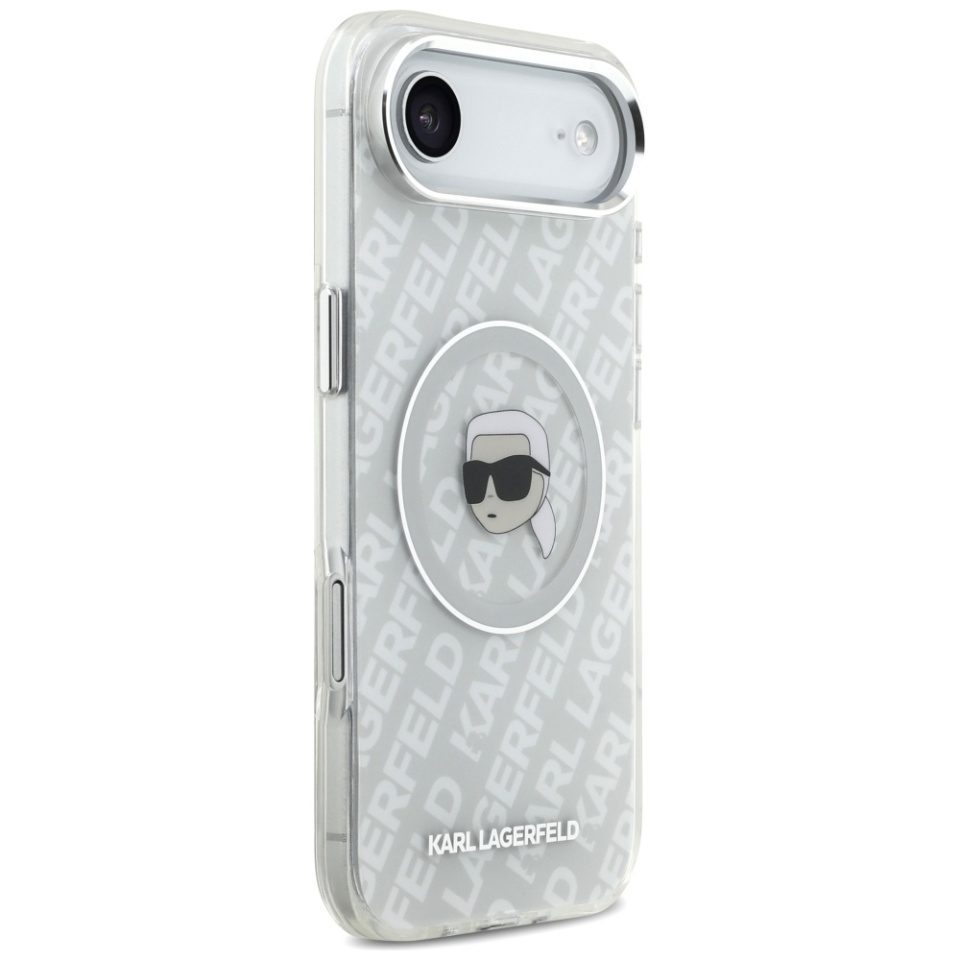 Husa pentru iPhone 17 Air, IML Glitter K&C Heads Logo MagSafe, Clear Mono Karl&Choupette - 2 | YEO