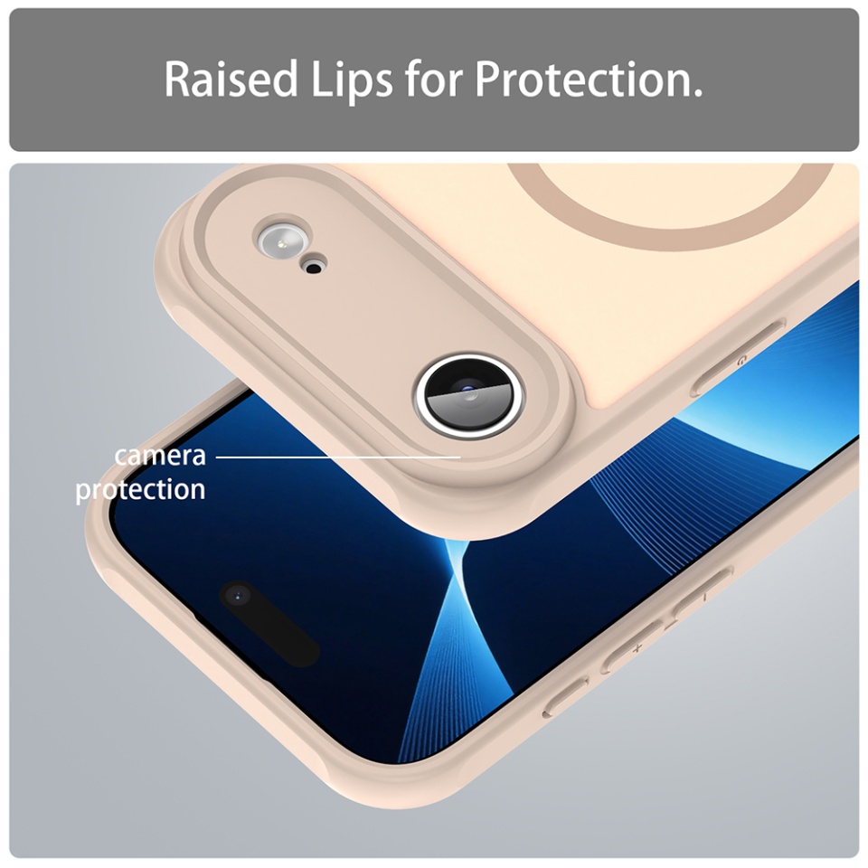 Husa pentru iPhone 17 Air, SKYDDAR INNOVATION, HaloFrost MagSafe II, Antisoc, set cu sticker, Auriu - 3 | YEO