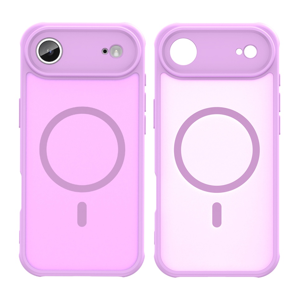 Husa pentru iPhone 17 Air, SKYDDAR INNOVATION, HaloFrost MagSafe II, Antisoc, set cu sticker, Roz - 1 | YEO