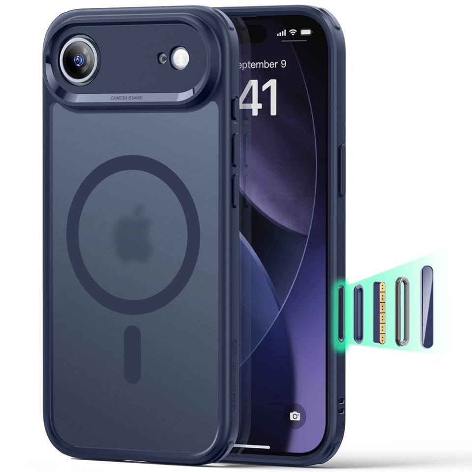 Husa pentru iPhone 17 Air, slim, ESR Classic Hybrid HaloLock, Bleu