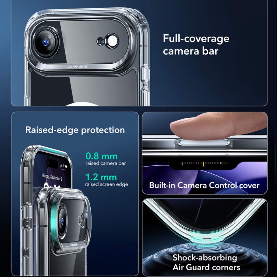 Husa pentru iPhone 17 Air, slim, ESR Classic Hybrid HaloLock, Transparenta - 2 | YEO