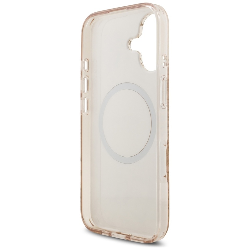 Husa pentru iPhone 17, IML Flowers with Pearl Strap MagSafe, Guess - Negru - 1 | YEO
