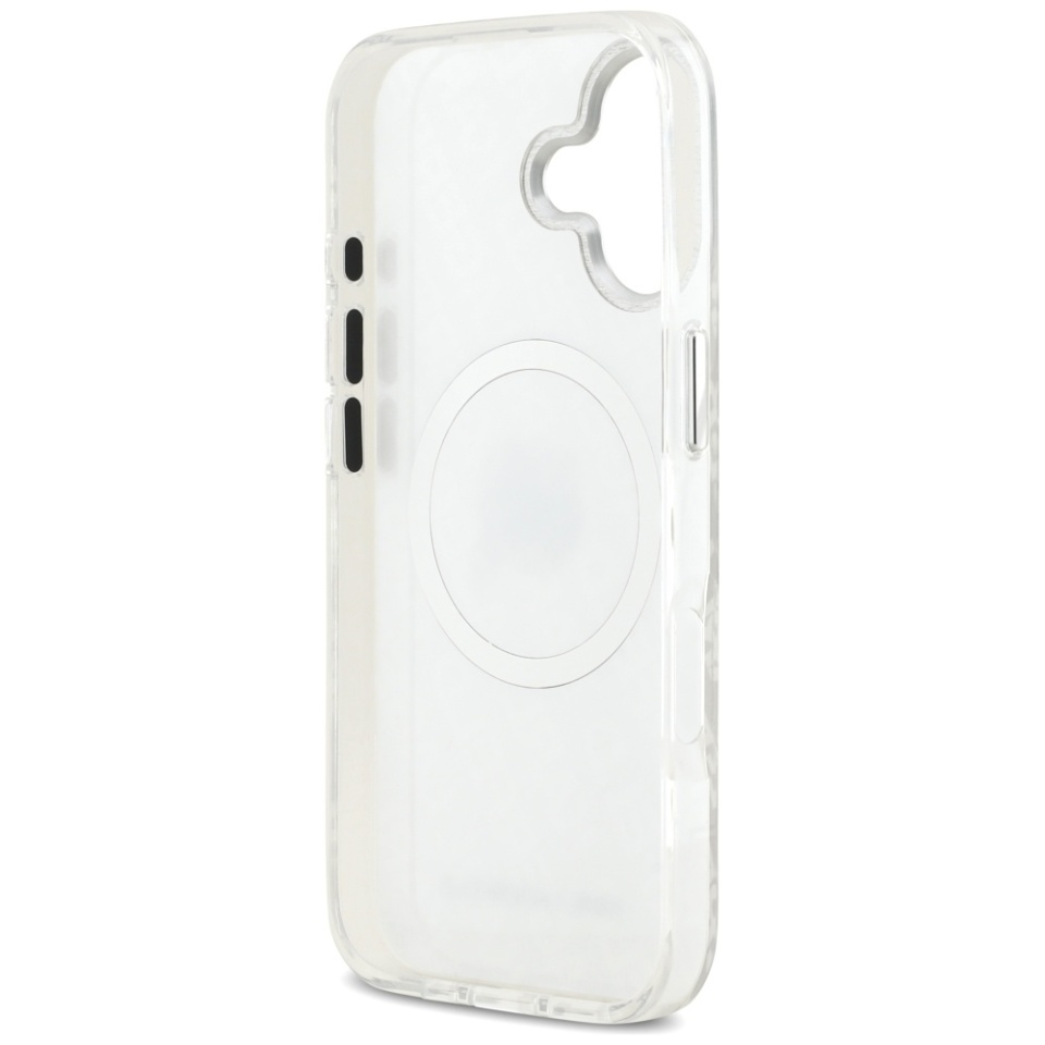 Husa pentru iPhone 17, IML Glitter K&C Heads Logo MagSafe, Clear Mono Karl&Choupette - 6