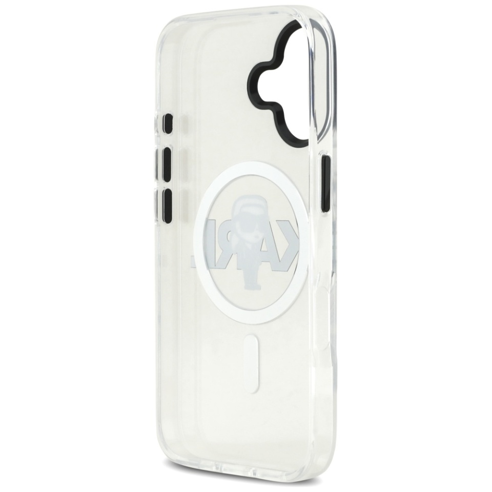 Husa pentru iPhone 17, IML Glitter K&C Heads Logo MagSafe, Clear Mono Karl&Choupette - 1 | YEO