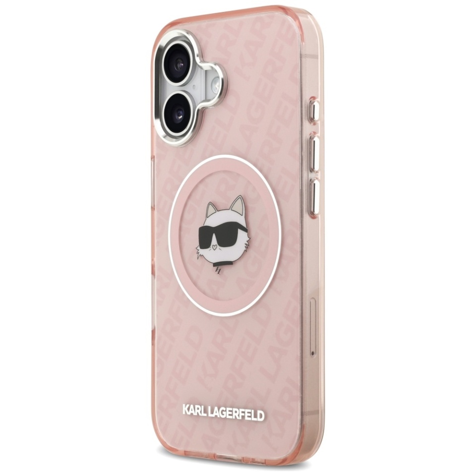 Husa pentru iPhone 17, IML Glitter K&C Heads Logo MagSafe, Clear Mono Karl&Choupette - 1 | YEO