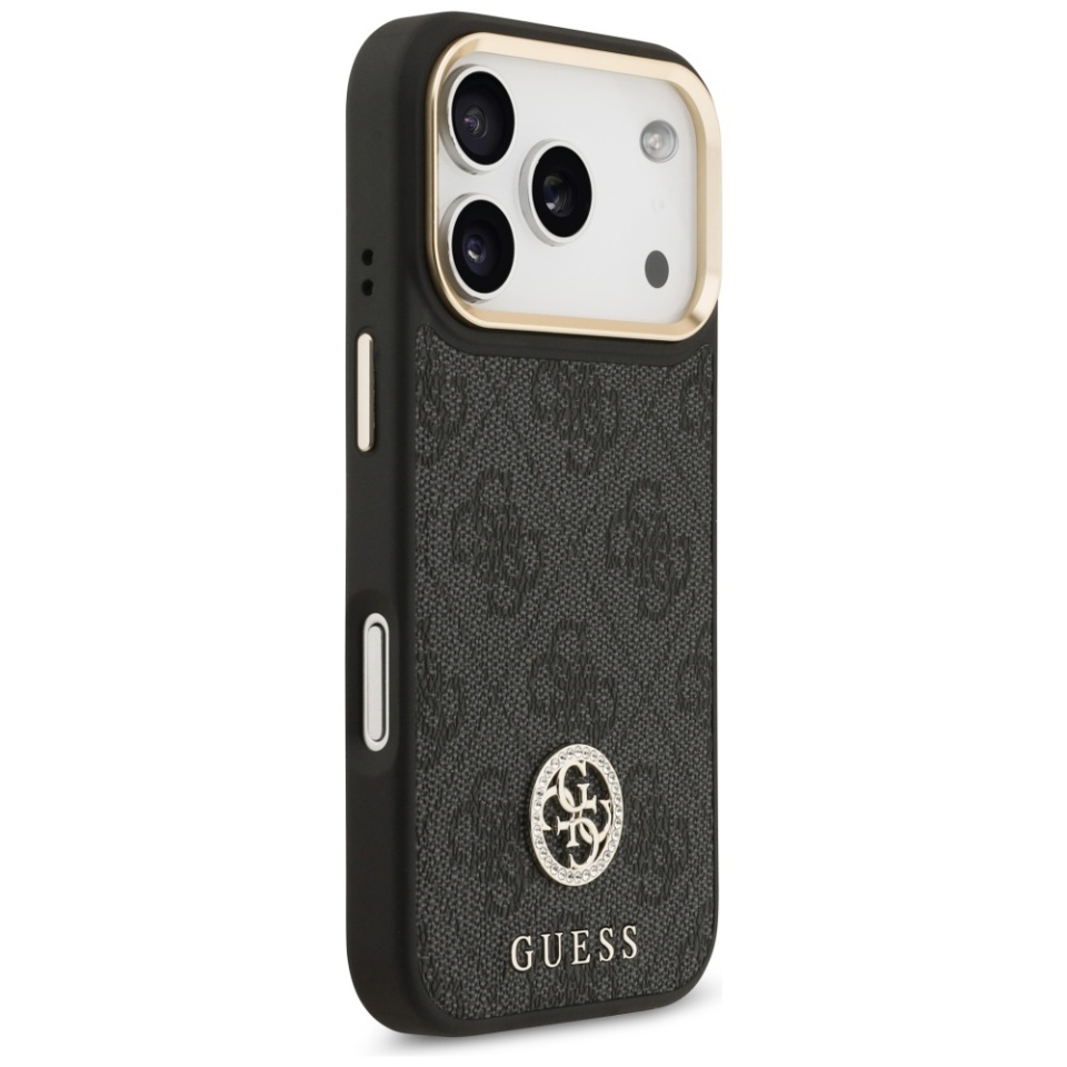 Husa pentru iPhone 17 Pro, 4G Strass Logo with Big Strap Metal Button MagSafe, Protectie Slim, Negru - 1 | YEO
