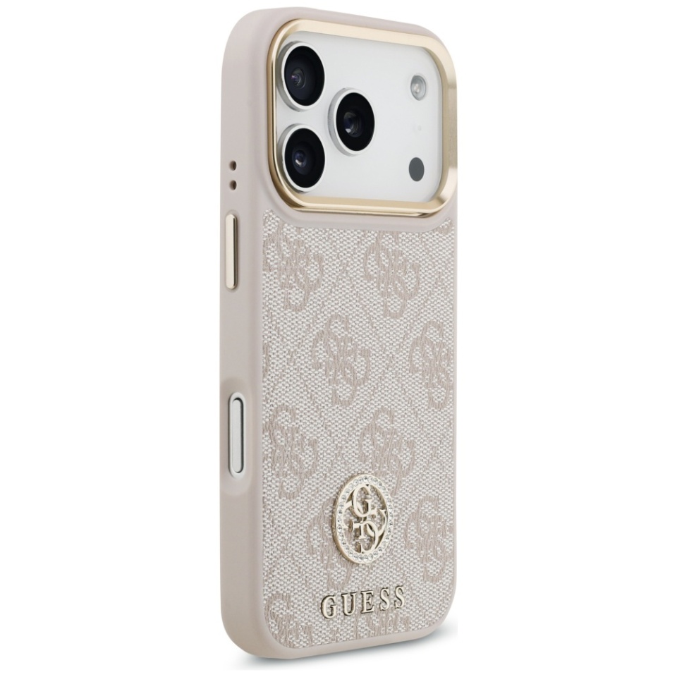 Husa pentru iPhone 17 Pro, 4G Strass Logo with Big Strap Metal Button MagSafe, Protectie Slim, Roz - 2 | YEO