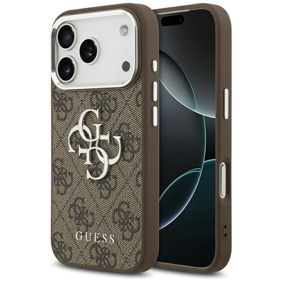Husa pentru iPhone 17 Pro, Guess Big 4G Logo Classic Logo, Maro