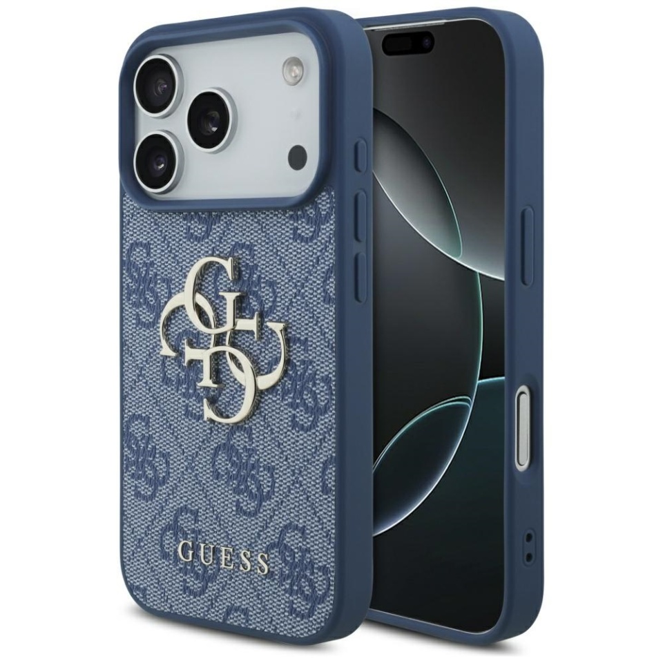 Husa pentru iPhone 17 Pro, Guess Hardcase 4G Big Logo, Protectie Slim, Compatibila, Albastru