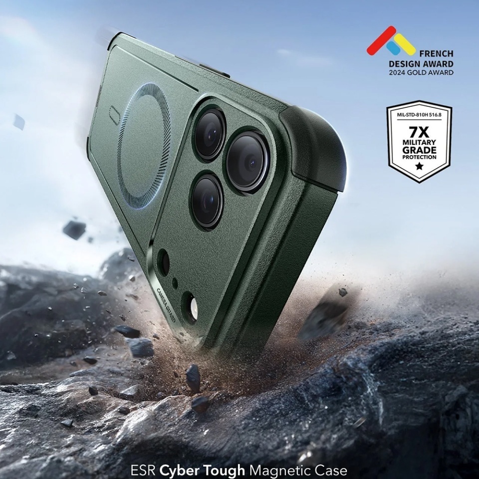 Husa pentru iPhone 17 Pro, Magsafe, ESR Cyber Halolock, Verde - 1 | YEO