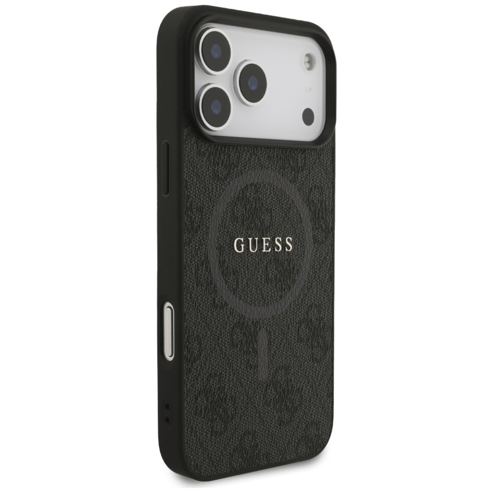 Husa pentru iPhone 17 Pro Max, 4G Ring Classic Logo MagSafe, Guess, Negru - 2 | YEO