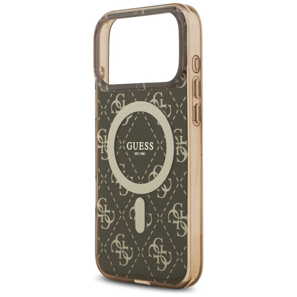 Husa pentru iPhone 17 Pro Max, IML 4G Background MagSafe, Guess, Maro - 3 | YEO