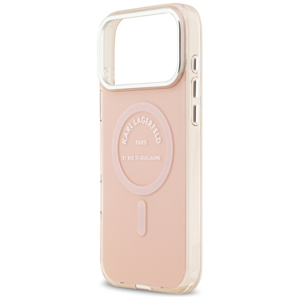 Husa pentru iPhone 17 Pro Max, IML Glitter K&C Heads Logo MagSafe, Clear Mono Karl&Choupette - 3 | YEO