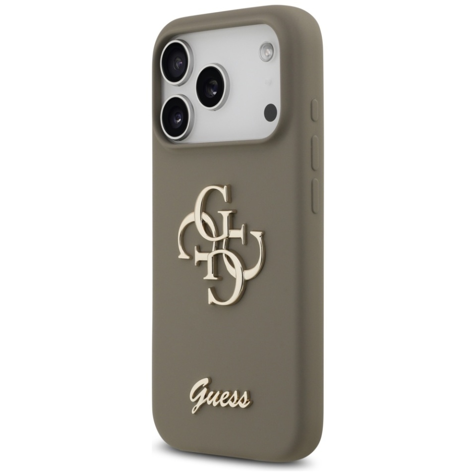 Husa pentru iPhone 17 Pro Max, Silicone Big 4G Script, Protectie Slim, Maro - 2 | YEO