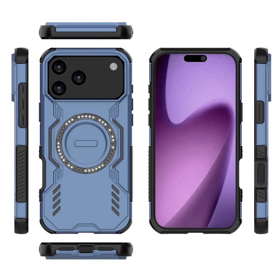 Husa pentru iPhone 17 Pro Max, SKYDDAR INOVATION, ArmorMag, Magsafe, set cu sticker, Albastru - 3 | YEO